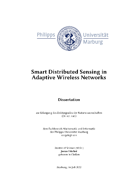 Smart Distributed Sensing in Adaptive Wireless Networks