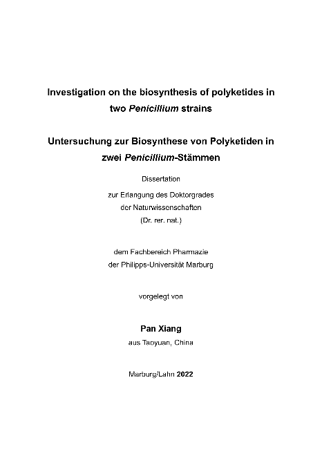 Investigation on the biosynthesis of polyketides in two Penicillium strains