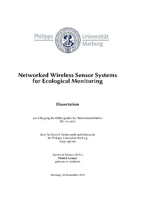 Networked Wireless Sensor Systems for Ecological Monitoring