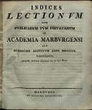 Indices lectionum et publicarum et privatarum quae in Academia Marpurgensi … SS 1810 – WS 1810