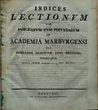 Indices lectionum et publicarum et privatarum quae in Academia Marpurgensi … SS 1811 – WS 1811