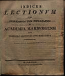 Indices lectionum et publicarum et privatarum quae in Academia Marpurgensi … SS 1817 - WS 1817