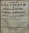 Indices lectionum et publicarum et privatarum quae in Academia Marpurgensi … SS 1824 – WS 1824