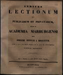 Indices lectionum et publicarum et privatarum quae in Academia Marpurgensi … SS 1848 – WS 1848/49