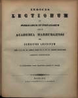 Indices lectionum et publicarum et privatarum quae in Academia Marpurgensi … SS 1872– WS 1872/73