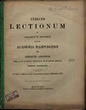 Indices lectionum et publicarum et privatarum quae in Academia Marpurgensi … SS 1890 – WS 1890/91