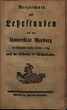 Verzeichnis der Lehrstunden auf der Universität Marburg. SS/WS 1789