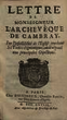 Lettre de Monseigneur L´Archeveque de Cambray Sur l´infaillibilité ...