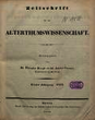 Zeitschrift für die Alterthumswissenschaft. N.S. 1.1843