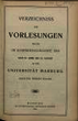 Verzeichnis der Vorlesungen / Philipps-Universität Marburg. SS 1904 – WS 1904/1905