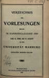 Verzeichnis der Vorlesungen / Philipps-Universität Marburg. SS 1909 - WS 1909/10