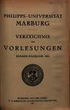 Verzeichnis der Vorlesungen / Philipps-Universität Marburg. SS 1921 - WS 1921/22