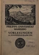 Personal- und Vorlesungsverzeichnis / Philipps-Universität Marburg. SS 1931 - WS 1931/32