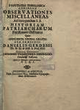Disputatio Theologica Exhibens Observationes Miscellaneas : Ad loca quædam S.S. Historiam Patriarcharum Potissimum illustrantes