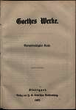 Goethes Werke : Auswahl. Teil 34. [Zur Farbenlehre, Polemischer Teil. Nachträge]