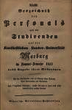 Verzeichnis des Personals und der Studierenden auf der Königlich Preußischen Universität Marburg. SS 1852 - WS 1852/53