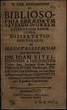 W. Chr. Kriegsmanni De Bibliosophia Ebræorvm Veterum In Orbem Literarium Reducenda
