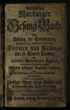 Vollständiges Marburger Gesang-Buch, Zur Uebung der Gottseligkeit