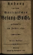 Anhang zu dem Görlitzischen Gesang-Buche, gesammlet im Jahre 1793