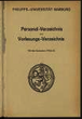 Personal- und Vorlesungsverzeichnis / Philipps-Universität Marburg. WS 1964/65.
