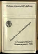 Vorlesungsverzeichnis / Philipps-Universität Marburg. SS 1986.