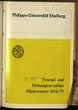 Personal- und Vorlesungsverzeichnis / Philipps-Universität Marburg. WS 1974/75.