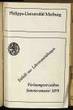 Vorlesungsverzeichnis / Philipps-Universität Marburg. SS 1979.