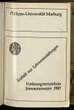 Vorlesungsverzeichnis / Philipps-Universität Marburg. SS 1983.