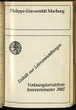 Vorlesungsverzeichnis / Philipps-Universität Marburg. SS 1985.