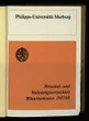 Personal- und Vorlesungsverzeichnis / Philipps-Universität Marburg. WS 1987/88.