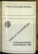 Vorlesungsverzeichnis / Philipps-Universität Marburg. SS 1988.