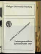 Vorlesungsverzeichnis / Philipps-Universität Marburg. SS 1992.