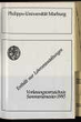 Vorlesungsverzeichnis / Philipps-Universität Marburg. SS 1995.