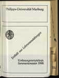 Vorlesungsverzeichnis / Philipps-Universität Marburg. SS 1996.