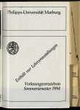 Vorlesungsverzeichnis / Philipps-Universität Marburg. SS 1994.