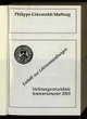 Vorlesungsverzeichnis / Philipps-Universität Marburg. SS 2003.