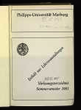 Vorlesungsverzeichnis / Philipps-Universität Marburg. SS 1981.