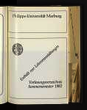 Vorlesungsverzeichnis / Philipps-Universität Marburg. SS 1982.
