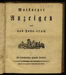 Marburger Anzeigen : auf das Jahr 1798