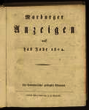 Marburger Anzeigen : auf das Jahr 1804