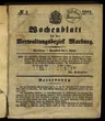 Wochenblatt für den Verwaltungsbezirk Marburg (1851, Januar - September).Wochenblatt für die Provinz Oberhessen (1851, September - Dezember)