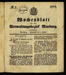 Wochenblatt für den Verwaltungsbezirk Marburg. (1850)
