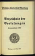 Verzeichnis der Vorlesungen / Philipps-Universität Marburg. SH 1925