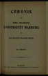 Chronik der Königlich Preussischen Universität Marburg. 19.1905/06(1906)
