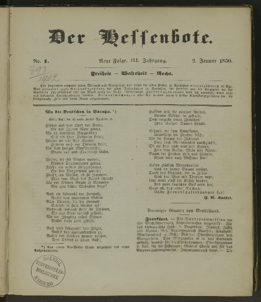 Der Hessenbote. N.F. 3.1850
