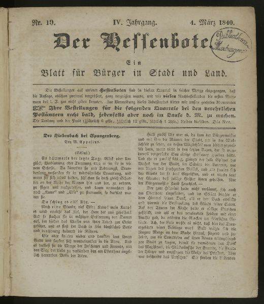 Der Hessenbote. Jg. 4.1840