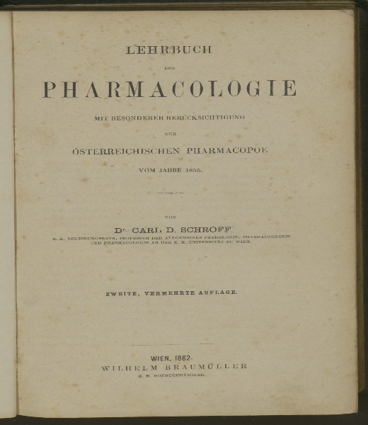 Lehrbuch der Pharmacologie