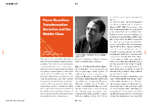 Pierre Bourdieu: Transformation Societies and the Middle Class