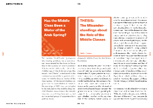 Thesis: The Misunderstandings about the Role of the Middle Classes