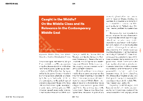 Caught in the Middle? On the Middle Class and its Relevance in the Contemporary Middle East